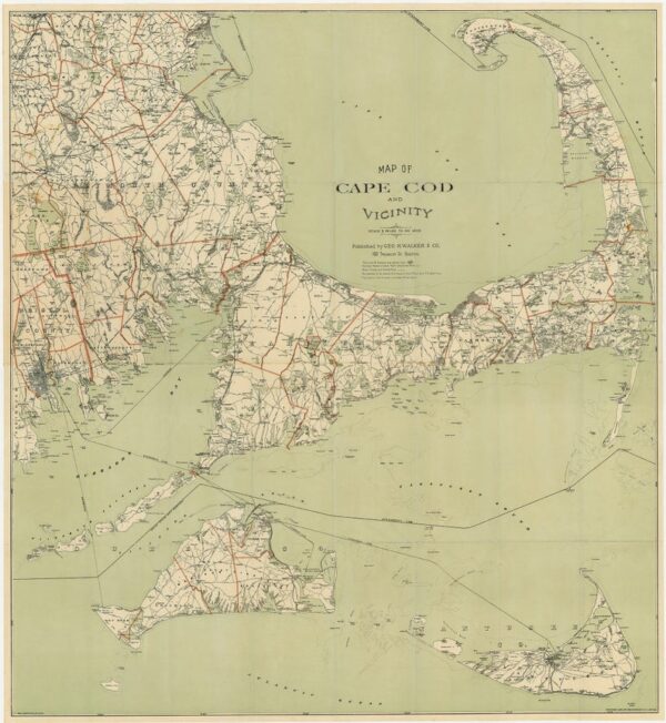 CAPE COD and the ISLANDS - by Geo. H. Walker, 1892 Unframed
