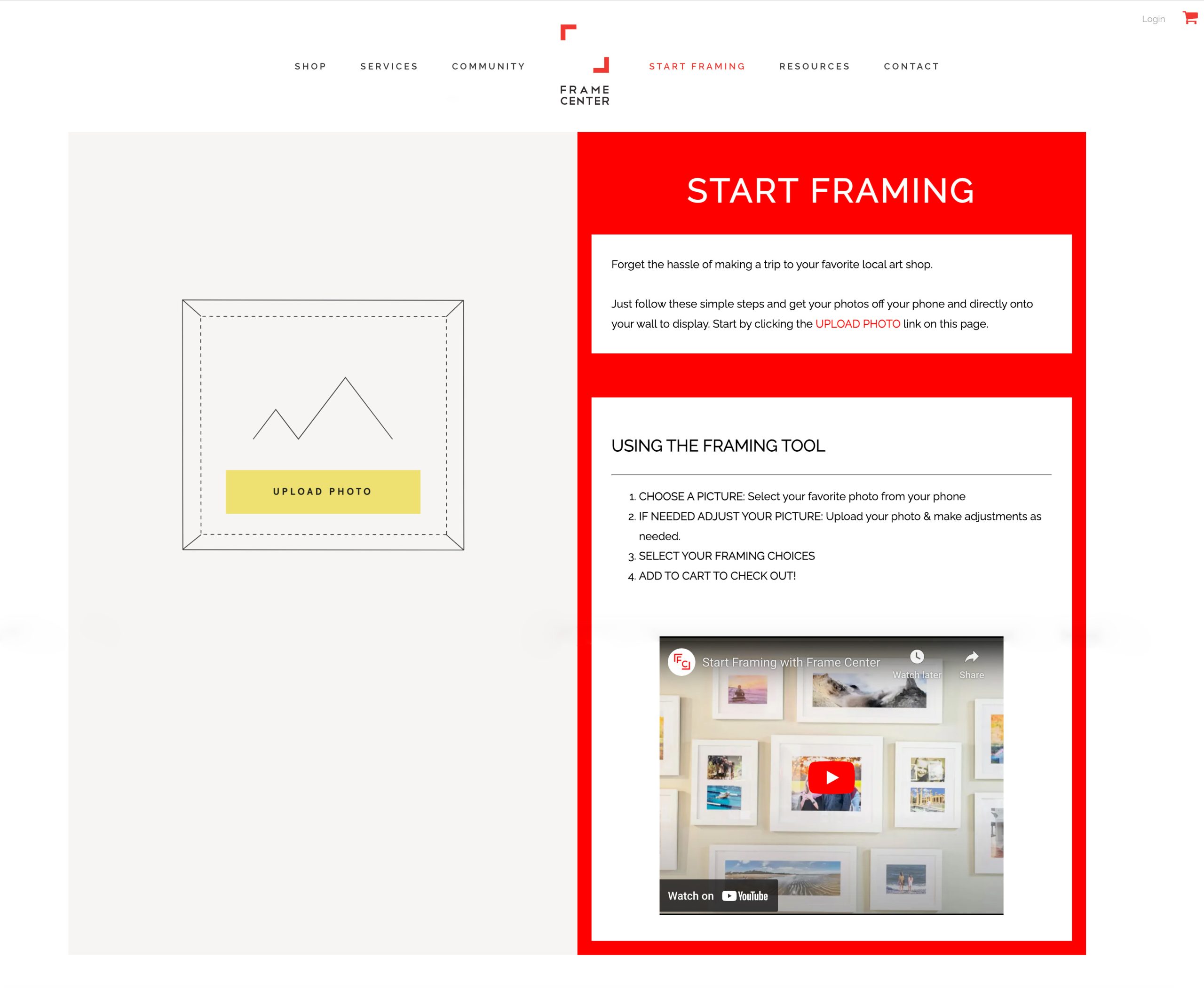 Online custom framing tool 