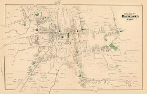 Village of ROCKLAND, MA 1879 Map Unframed